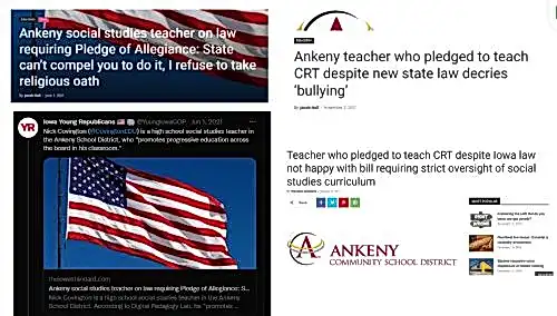 Sample of headlines from right-wing media sites targeting Nick Covington